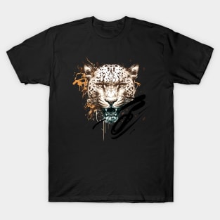 Graffiti Paint Leopard Creative T-Shirt